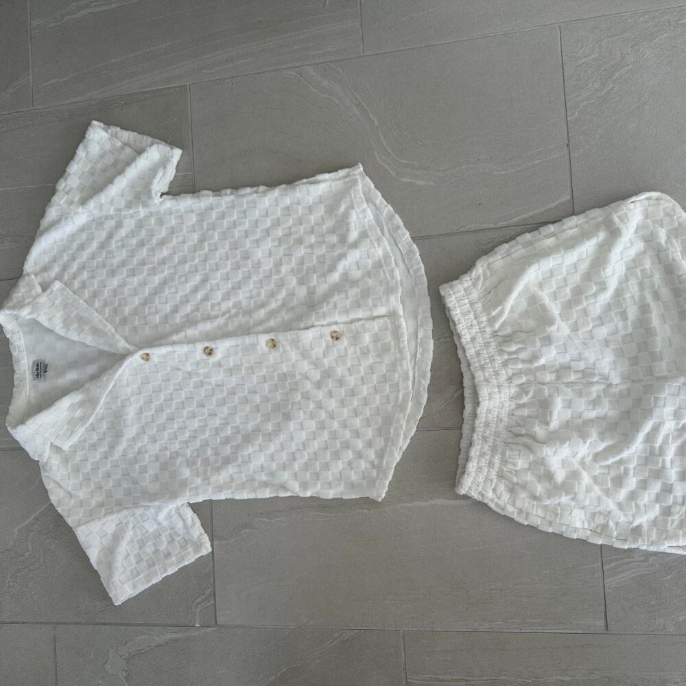 RHYTHM JACQUARD TERRY SHORT SET- OFF WHITE - Picture 6 of 6